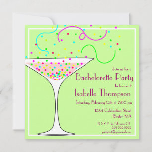 Konfetti Bachelorette Party-inbjudan Inbjudningar