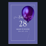 Konfetti Balloon-Bordsnummer Bordsnummer<br><div class="desc">Vibranta ballonger mot ett veri peri-bordsnummer-kort.</div>