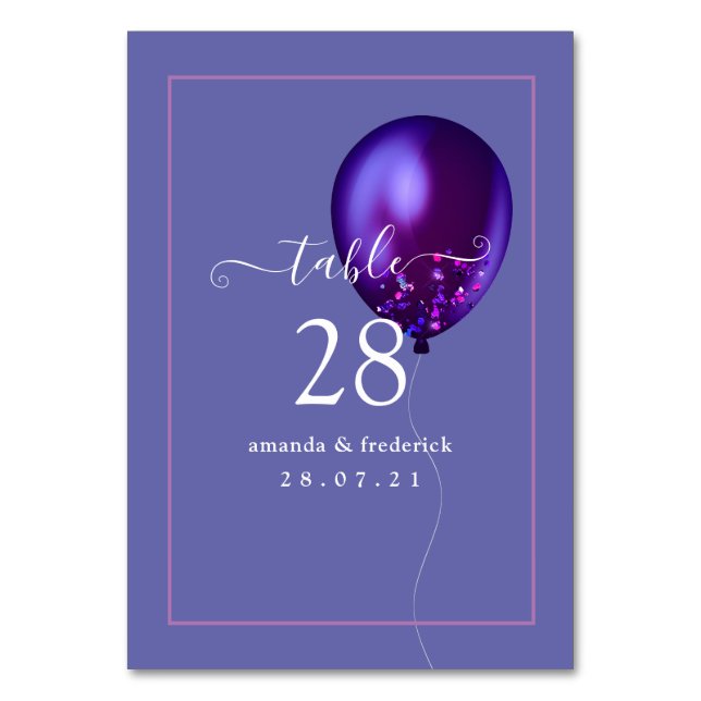Konfetti Balloon-Bordsnummer Bordsnummer (Framsidan)