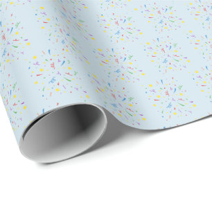 Konfetti Blue 1:a födelsedag Presentpapper