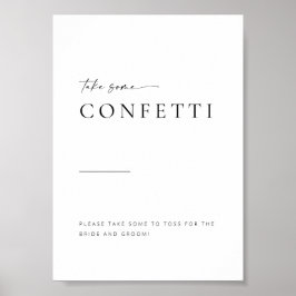 Konfetti Bröllop-tecken för modernt, minimalistisk Poster