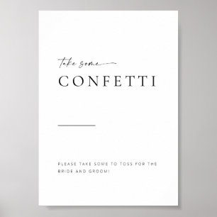 Konfetti Bröllop-tecken för modernt, minimalistisk Poster