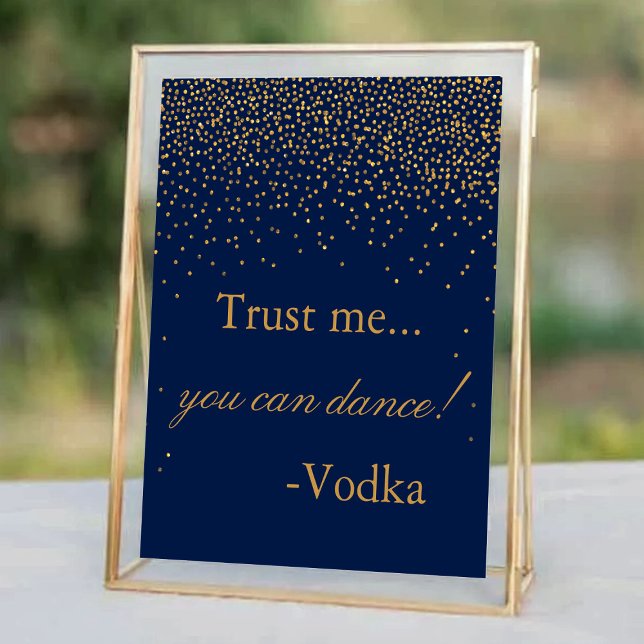 Konfetti-Bröllopsfest för marint blått och glam Gu Poster (Skapare uppladdad)