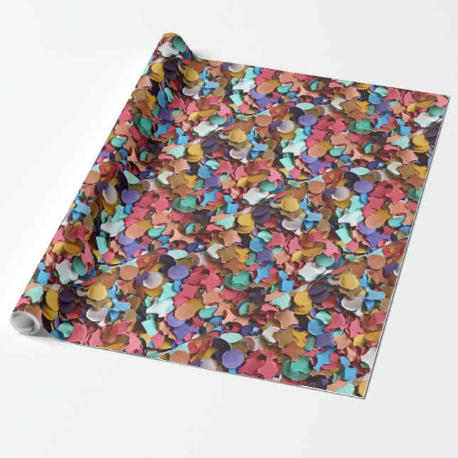 Konfetti Carnival Party Colorful Papper Delar Presentpapper (Utrullad)