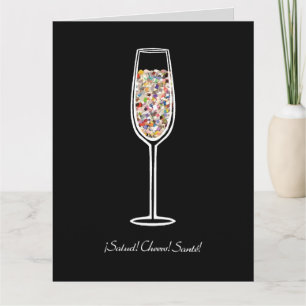 Konfetti Champagne Glass Firande-kort Kort