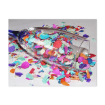 Konfetti & champagneglas nyår