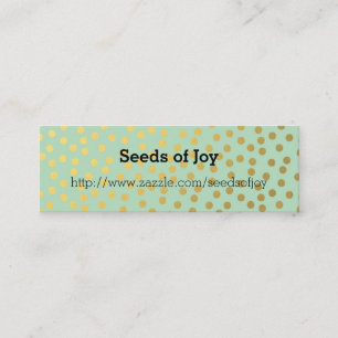 Konfetti chic Mint Guld Mini Visitkort