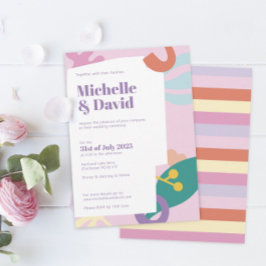 Konfetti Collage-inbjudan till platta bröllop Inbjudningar