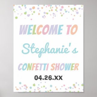Konfetti Colorful Cute Little Baby Sprinkle Shower Poster
