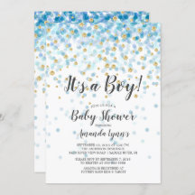 Konfetti Det är en pojkbabyinbjudan.