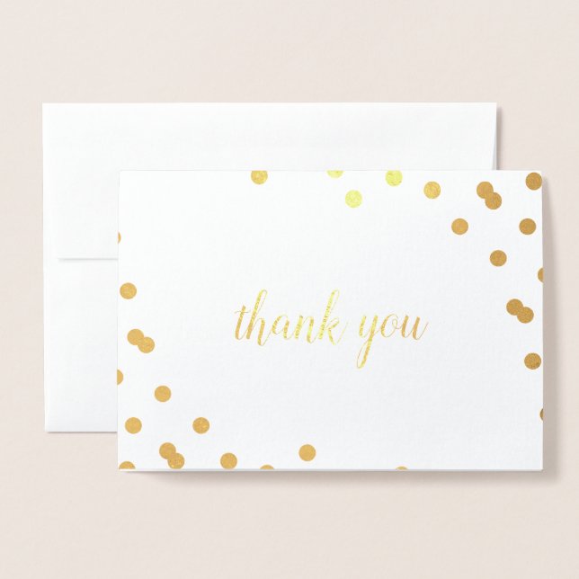 Konfetti Dot Gold Foil Blank tackkort Folierat Kort (Framsida med kuvert)