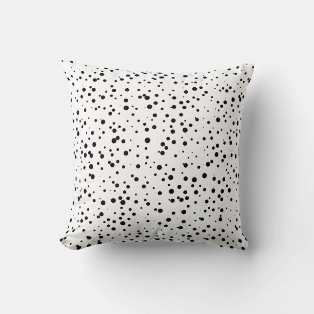 Konfetti Dots Mönster i Black and White Kudde (Framsida)
