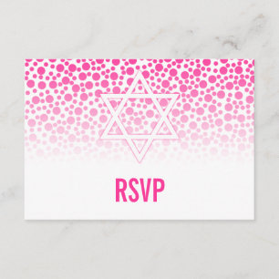 Konfetti Dots Shock rosa Bat mitzvah OSA Kort