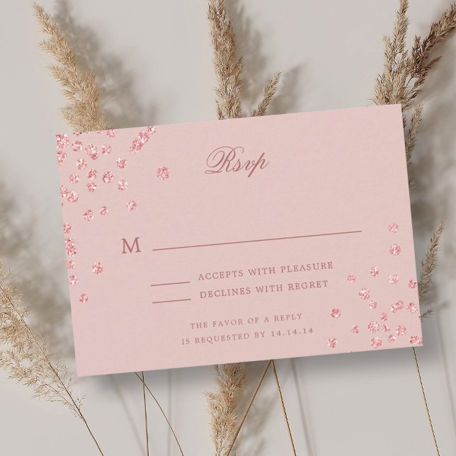  konfetti elegant bröllop OSA Ro Guld (Elegant Wedding RSVP Rose Gold Blush Confetti )