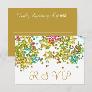 Konfetti färgat OSA Guld Star Glittery Confetti Kort