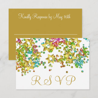 Konfetti färgat OSA Guld Star Glittery Confetti Kort