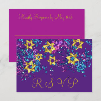 Konfetti färgat OSA Guld Star Glittery Confetti Kort