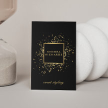 Konfetti Faux Guld på modern svart