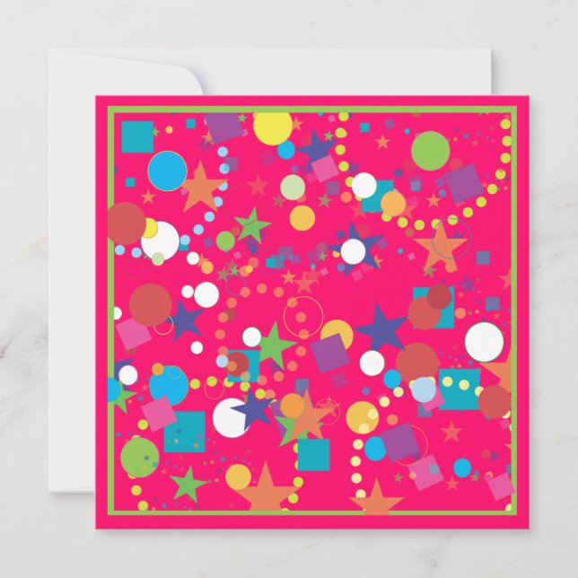 Konfetti Firande Födelsedagsfest inbjudan (Framsida)