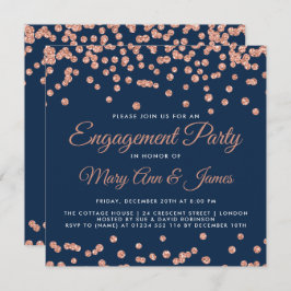 Konfetti flottan i förlovningsfest vid Guld Inbjudningar