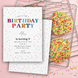 Konfetti födelsedag med färgad Födelsedagsfest Inbjudningar