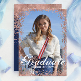 Konfetti foto-Studenten i Guld vid Ro Glitter Inbjudningar