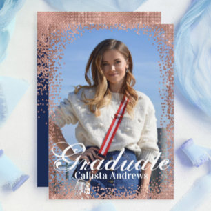 Konfetti foto-Studenten i Guld vid Ro Glitter Inbjudningar