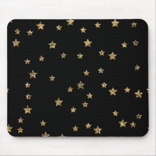 Konfetti golden stars glitter elegant shine Black Musmatta