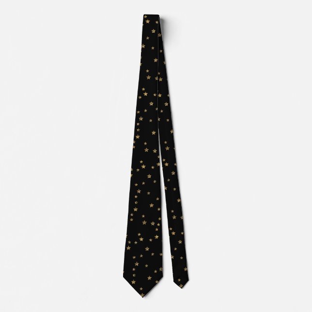 Konfetti golden stars glitter elegant shine Black Slips (Framsida)