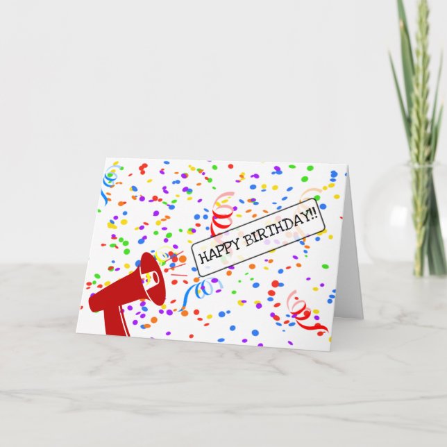Konfetti grattis på födelsedagen-kort kort (Framsida)