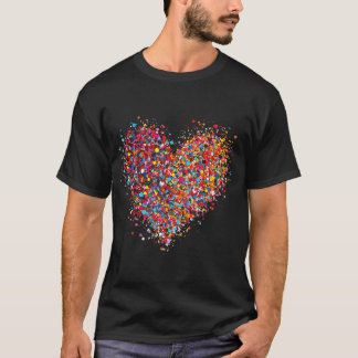Konfetti Heart Valentines day för kvinnor Tonåring T Shirt