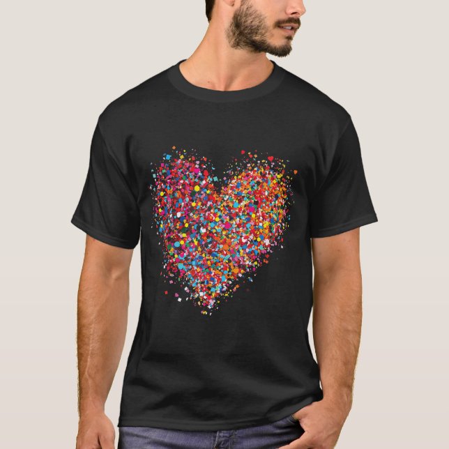 Konfetti Heart Valentines day för kvinnor Tonåring T Shirt (Framsida)