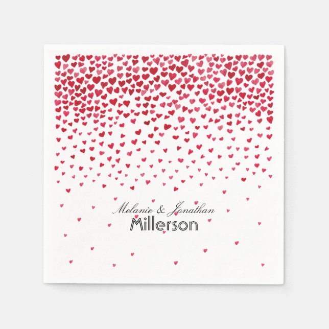 Konfetti Hearts Pappersservett (Framsidan)