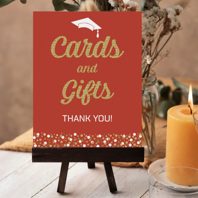 Konfetti-kort och Grad-tecken för guldfyllning Poster (Skapare uppladdad)