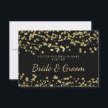 Konfetti med gulfettutseende för bröllop rådkort<br><div class="desc">Elegant möhippa/möhippa Bröllop Advice Card för bruden och brudgummen med glamoröst gulfettutseende (inte en riktig folie) Konfetti och anpassningsbar text.</div>