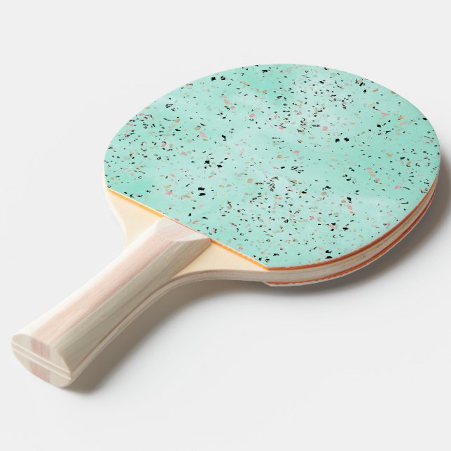 Konfetti Mint och guld marble terrazzo Pingisracket (Frontvinkel)