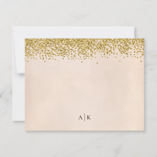 Konfetti monogrammed och Guld Anteckningskort