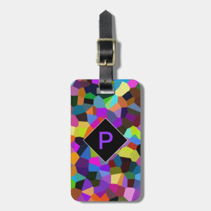 Konfetti monogrammet och Personlig i judiska toner Bagagebricka