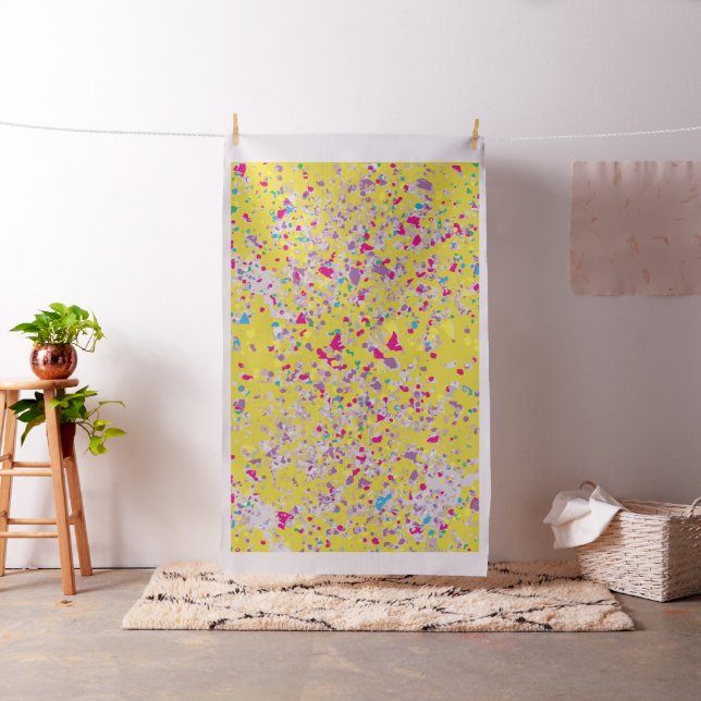 Konfetti Mönster Gult Fabric Tyg (In Situ)