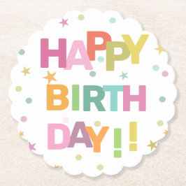 Konfetti och Grattis på födelsedagen i färgad text Underlägg Papper