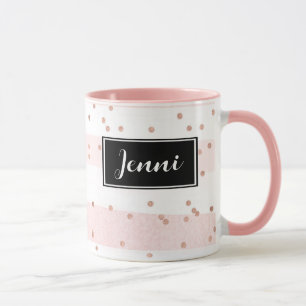 Konfetti och Rosa Rand Personlig mugg
