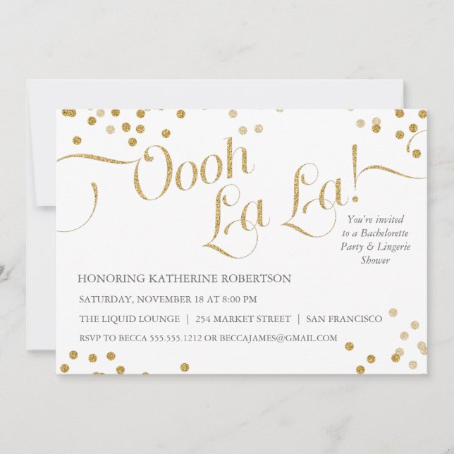 Konfetti Oooh La Party Inbjudan (Framsida)