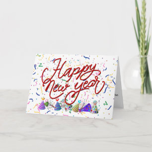 Konfetti, Party Hats, Gott nytt år Helgkort