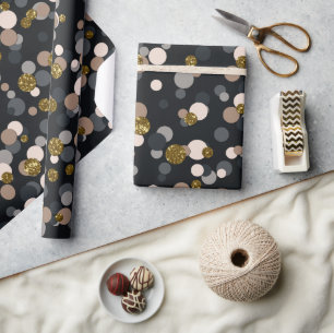 Konfetti persikor, lönn, Grått och Guld Glitter Presentpapper