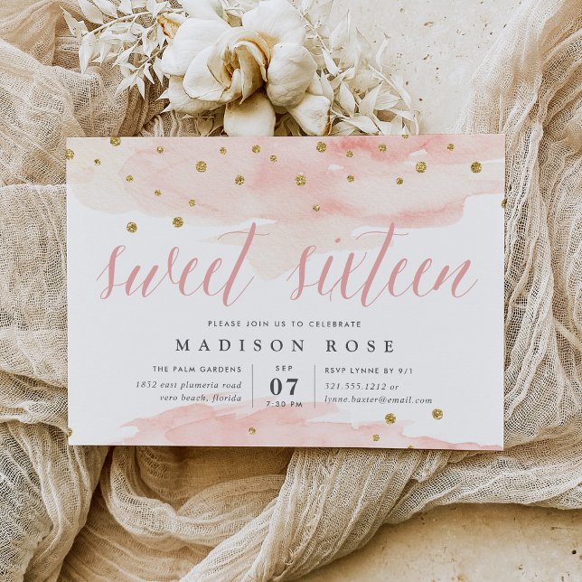 Konfetti Pop | Födelsedagsfest för Sweet sixteen Inbjudningar (Skapare uppladdad)