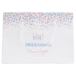 Konfetti-prickar rosa Blue bröllop-presentsäck