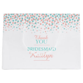 Konfetti-prickar teal koral orange bröllop-present