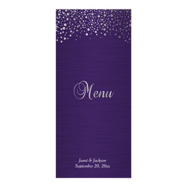 Konfetti-punkter för lila och Silver Reklamkort (Framsidan)