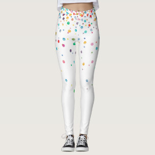 Konfetti-punkter för regnbågsfärg leggings