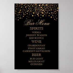 Konfetti-punkter för snyggt Guld Svart - Pub Men Poster